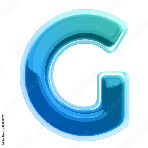 3D Font Gradient Letter G