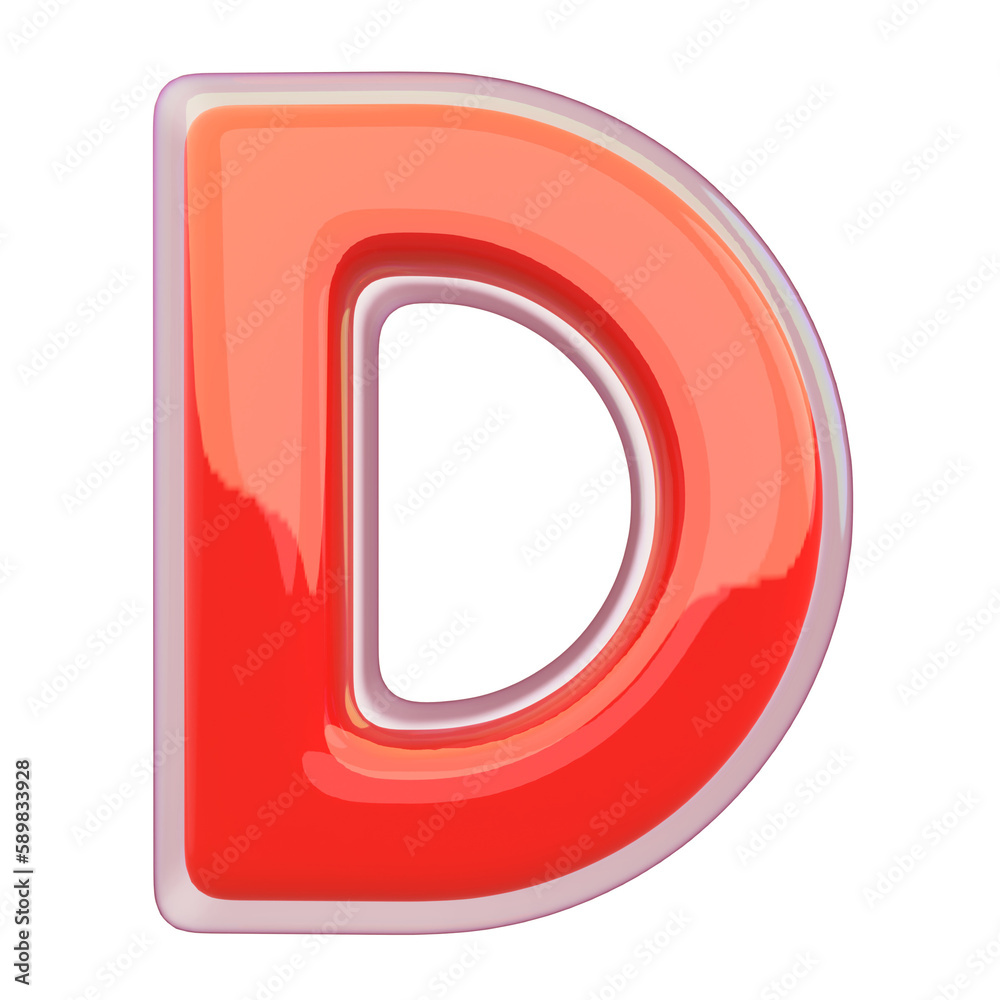 3D Font Red Letter D 3D Font Red Letter D