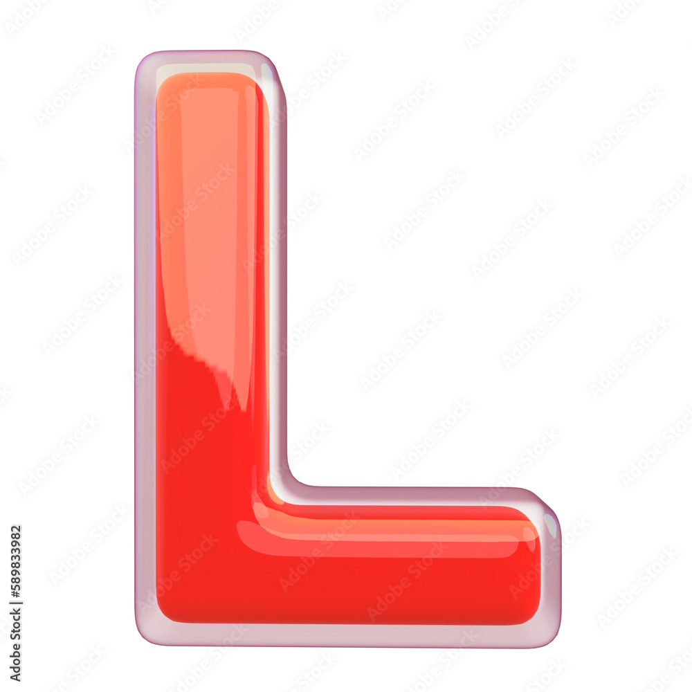 Obraz premium 3D Font Red Letter L