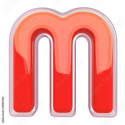 3D Font Red Letter M