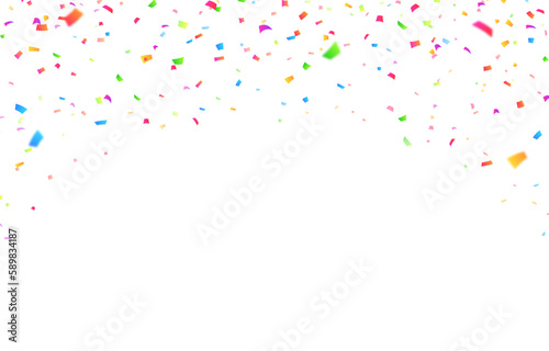 Vector confetti png. Multi-colored tinsel, confetti fall from the sky on a transparent background. Multicolored confetti png. holiday, birthday.