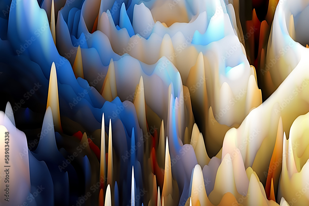 Obraz premium Visually three dimensional attractive backdrop suitable in layouts on art, illustration and design. Digital flowers series