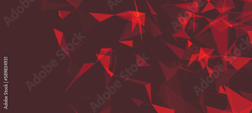 Colored polygonal space. Connection dots and lines structure. Digital background. Triangular futuristic business wallpaper. Data technology. 3d rendering. Vector Illustration
