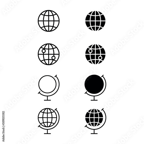 globe icon of web image set
