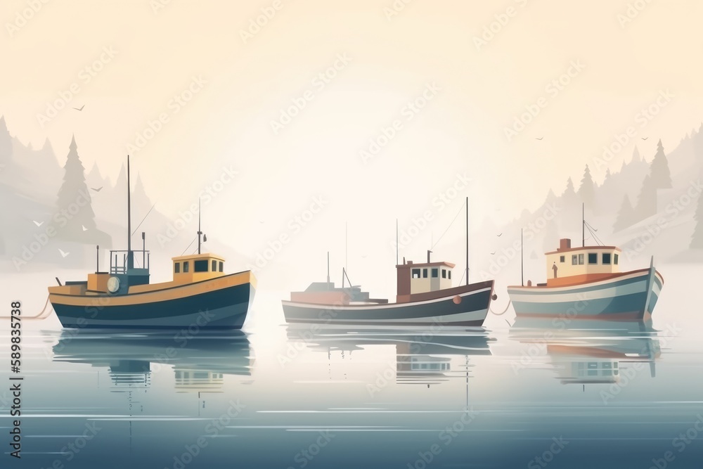 Minimalistic Norwegian Fjord Illustration