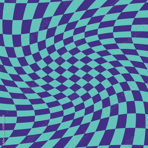 psychedelic geometric pattern with squares. Optical illusion background 60s 