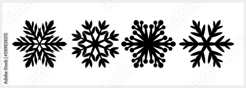 Fototapeta Naklejka Na Ścianę i Meble -  Snowflake icon isolated. Christmas and winter emblem. Xmas design. Vector stock illustration. EPS 10