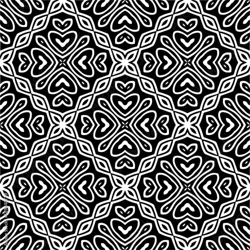 Black and white abstract patterns.Seamless monochrome repeating pattern for web page, textures, card, poster, fabric, textile.