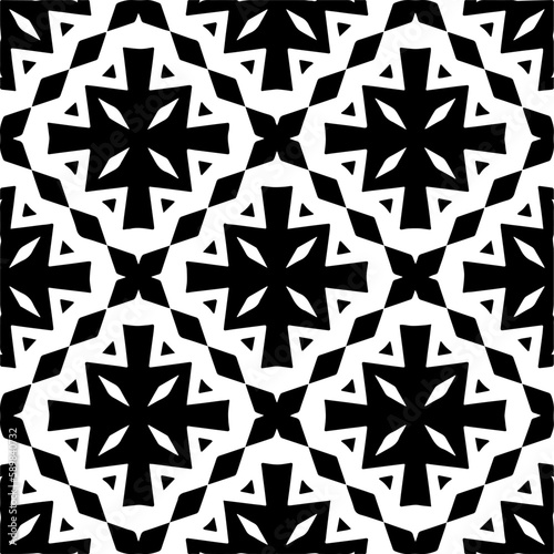 Black and white abstract patterns.Seamless monochrome repeating pattern for web page  textures  card  poster  fabric  textile.