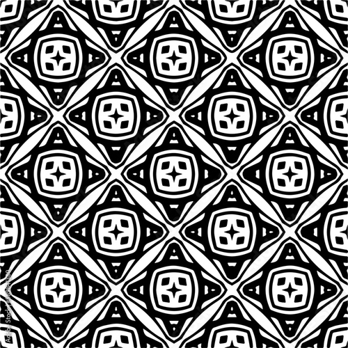 Black and white abstract patterns.Seamless monochrome repeating pattern for web page, textures, card, poster, fabric, textile.