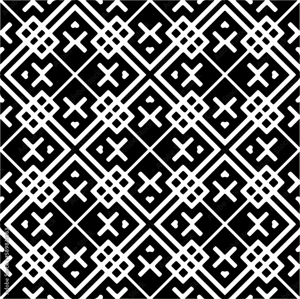 Black and white abstract patterns.Seamless monochrome repeating pattern for web page, textures, card, poster, fabric, textile.