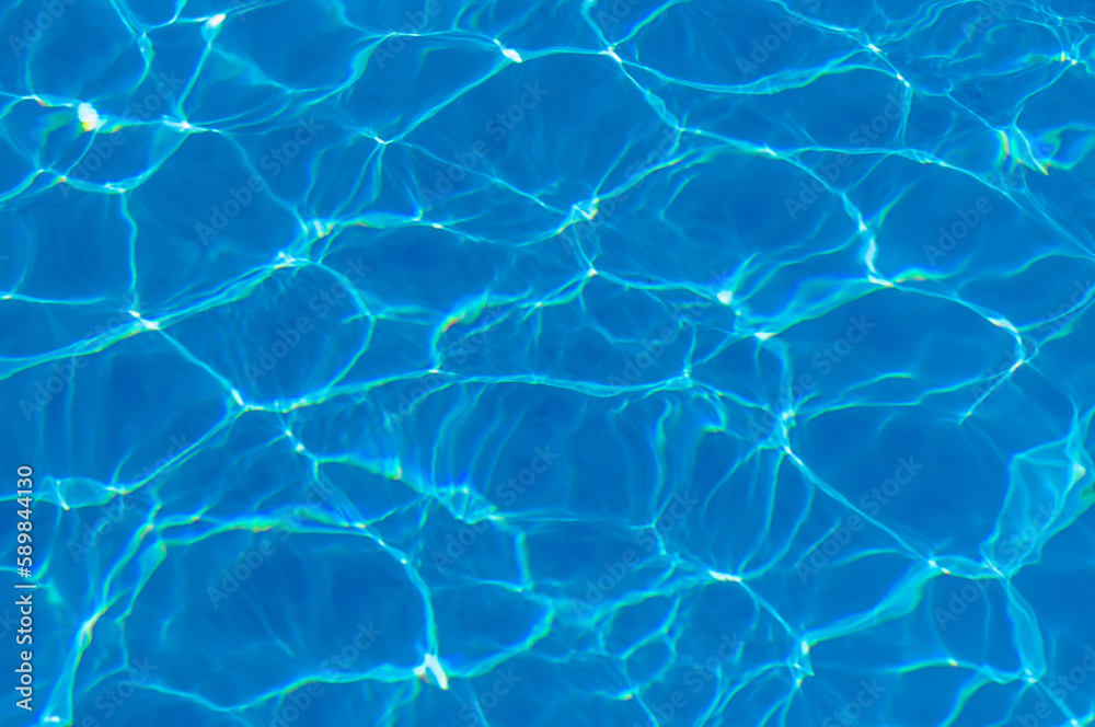 The reflection of the suns rays in the water in the pool with sea water, The glare of the sun, Egypt