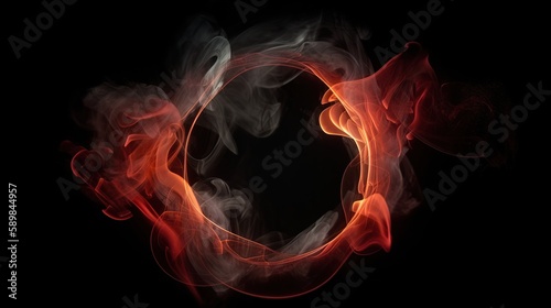 abstract gold ring of fire smoke. abstract image for background. Generative Ai