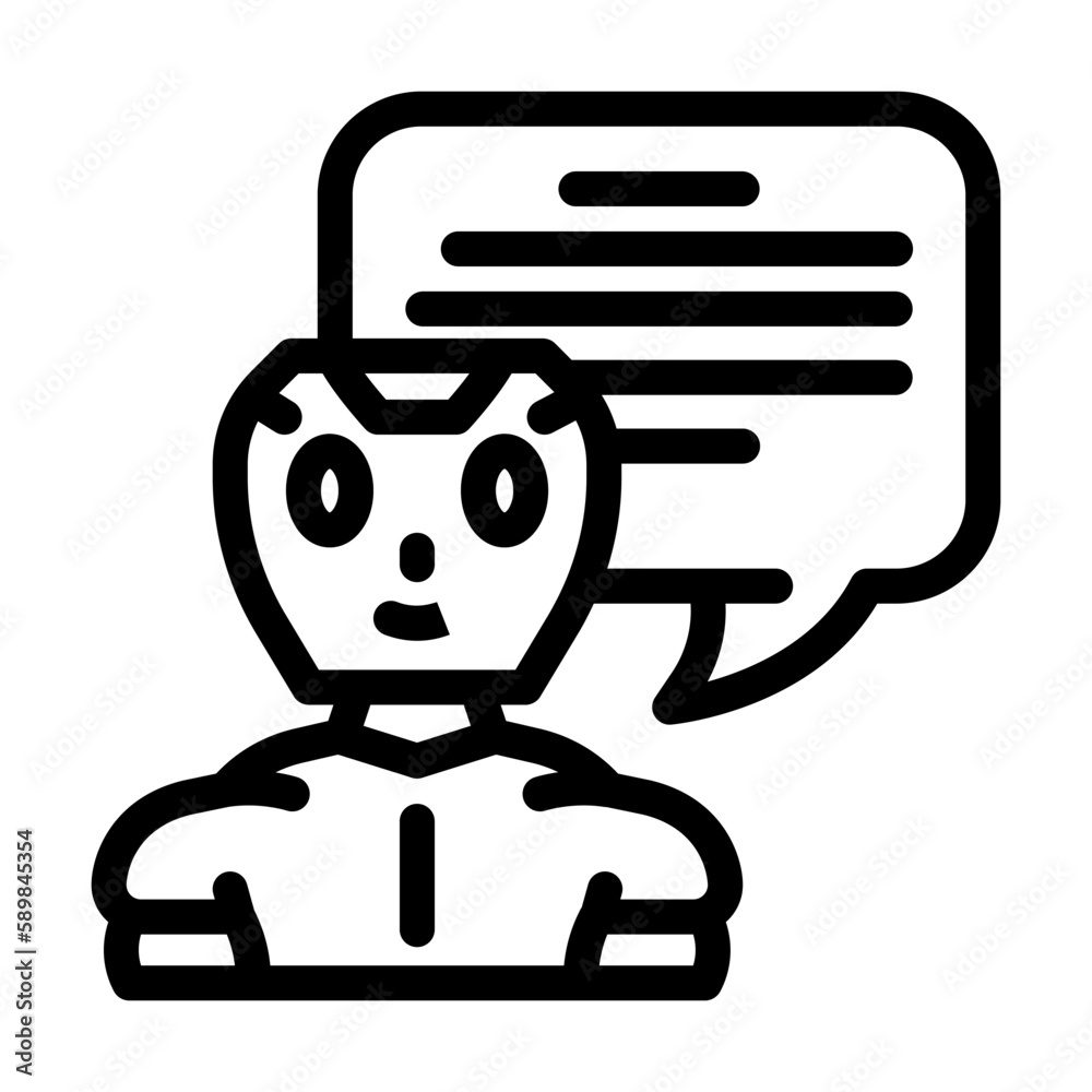 communication chat bot line icon vector illustration communication chat bot line icon vector illustration