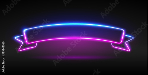 Glowing Neon Arc Ribbon Banner