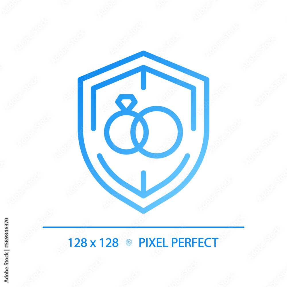 Family law pixel perfect gradient linear vector icon. Legal regulations of domestic relations. Matrimonial order rules. Thin line color symbol. Modern style pictogram. Vector isolated outline drawing Family law pixel perfect gradient linear vector icon. Legal regulations of domestic relations. Matrimonial order rules. Thin line color symbol. Modern style pictogram. Vector isolated outline drawing