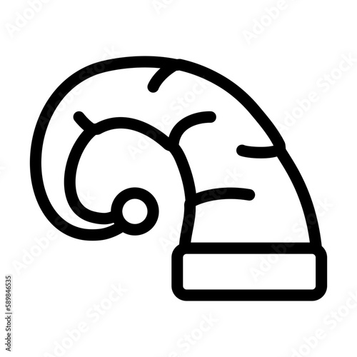 hat elf christmas cute line icon vector illustration