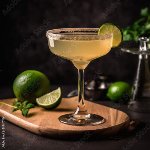 Classy Concoction: An Exclusive and Elegant Margarita Cocktail, Generative AI