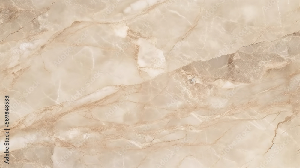 Fototapeta premium Natural beige marble texture background with golden inserts. Based on Generative AI