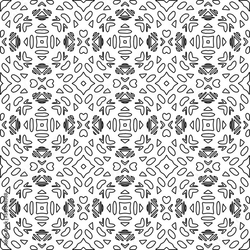 Stylish texture with figures from lines.Abstract geometric black and white pattern for web page, textures, card, poster, fabric, textile. Monochrome graphic repeating design. 