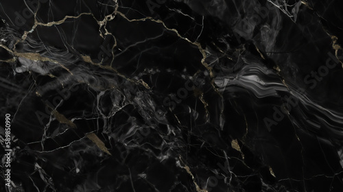 Natural black marble texture background. Based on Generative AI