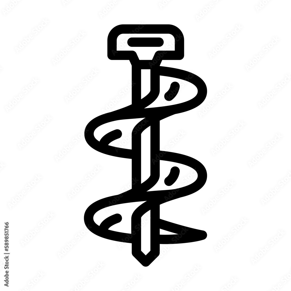 drill bit planting garden tool line icon vector illustration drill bit planting garden tool line icon vector illustration