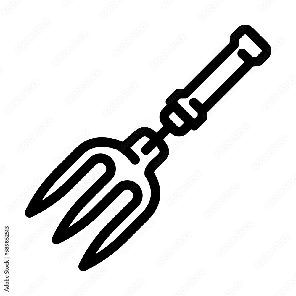 fork garden tool line icon vector illustration fork garden tool line icon vector illustration