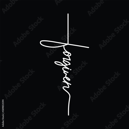 Forgiven Christian T shirt Design Vector 