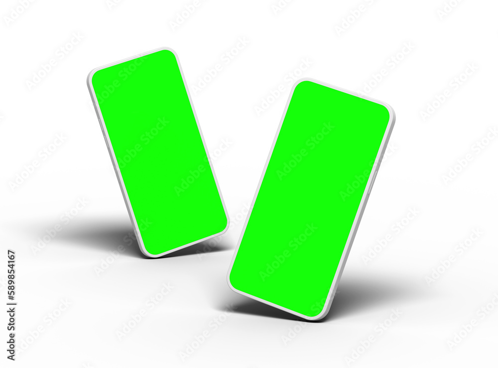 Unbranded Smartphone Template with Customizable Design for UI/UX Product Showcase. 3D Render Unbranded Smartphone Template with Customizable Design for UI/UX Product Showcase. 3D Render