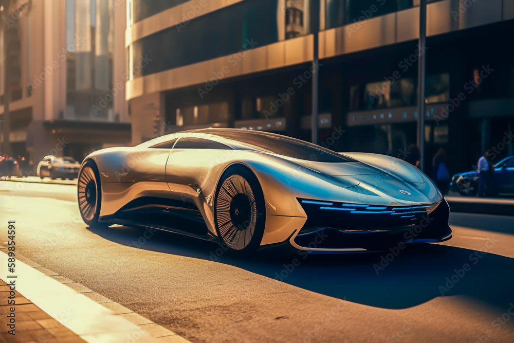 futuristic car, concept car of the future, generative ai