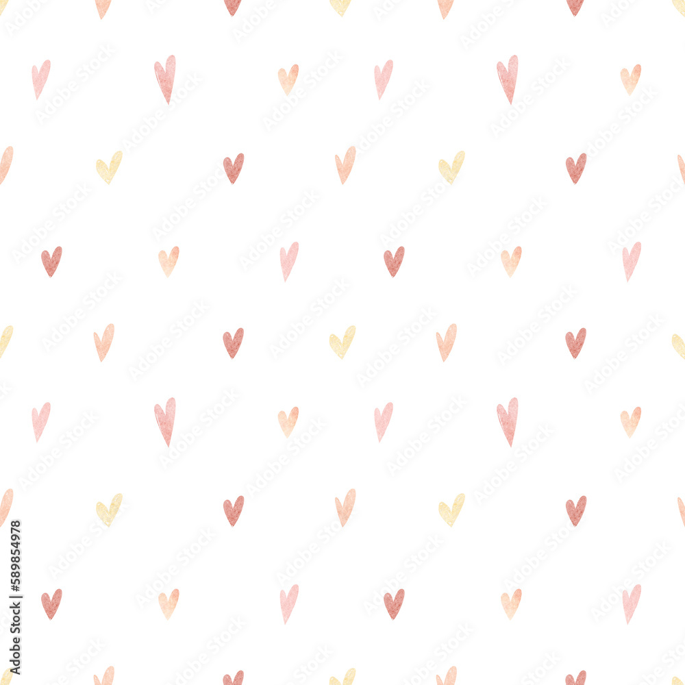 Watercolor pink heart seamless pattern. Romantic background. Polka dot pattern for fabric. Pastel wedding texture wallpaper. Birthday minimal love design seamless Watercolor pink heart seamless pattern. Romantic background. Polka dot pattern for fabric. Pastel wedding texture wallpaper. Birthday minimal love design seamless