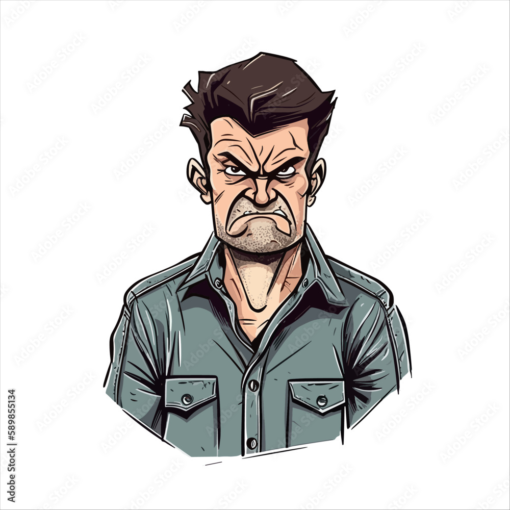 A Man with an angry and unhappy face and expression A Man with an angry and unhappy face and expression
