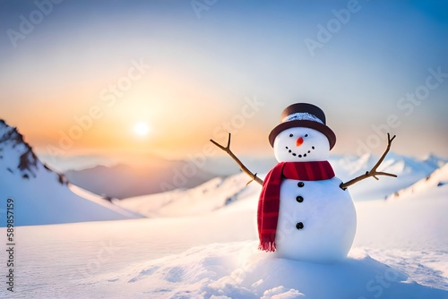 snowman in the snow © John