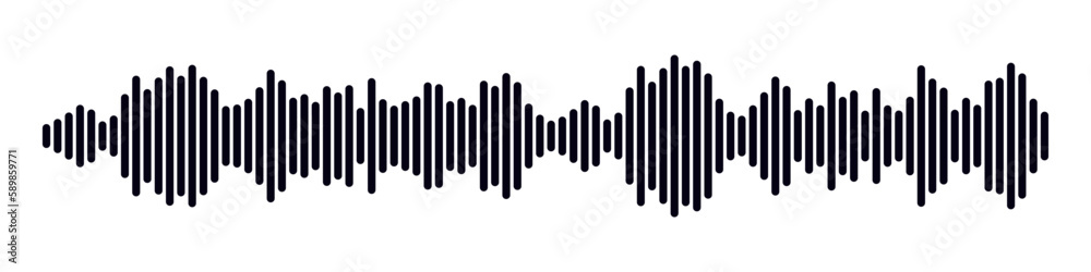 Sound radio form. abstract music audio soundwave. Vector isolated illustration - obrazy, fototapety, plakaty 