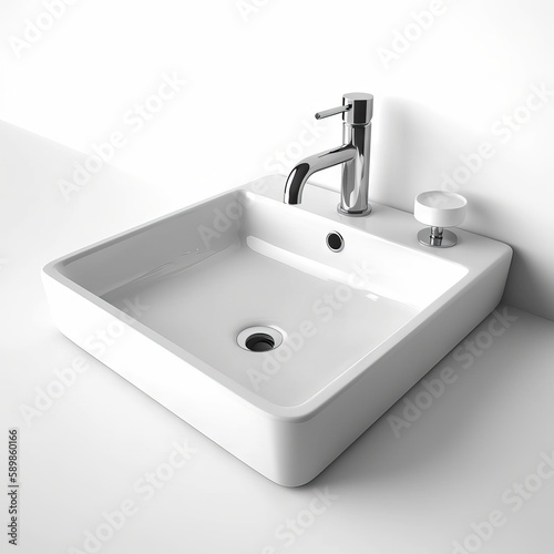 modern bathroom sink with water " ai generated "