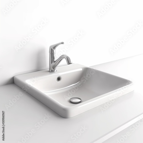modern bathroom sink with faucet " ai generated "