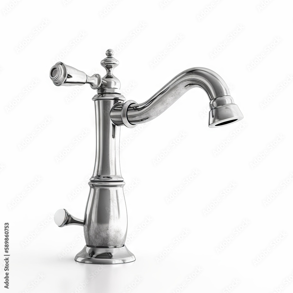 Old model tap in white background dynamic lighting, hyper - detailed, hyper - realistic Old model tap in white background dynamic lighting, hyper - detailed, hyper - realistic