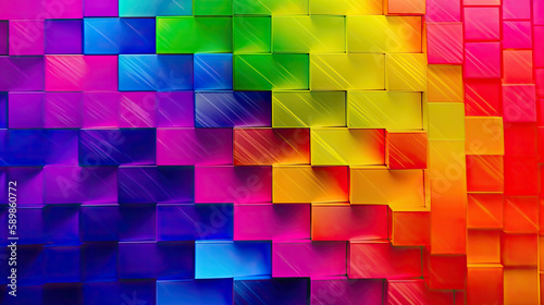 Geometric rainbow texture backdrop wallpaper  generative ai 