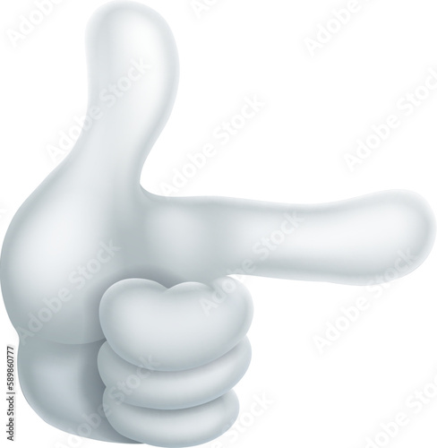 A hand pointing a finger in...