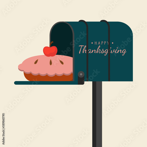 Happy Thanksgiving  Mailbox with Apple Pie 