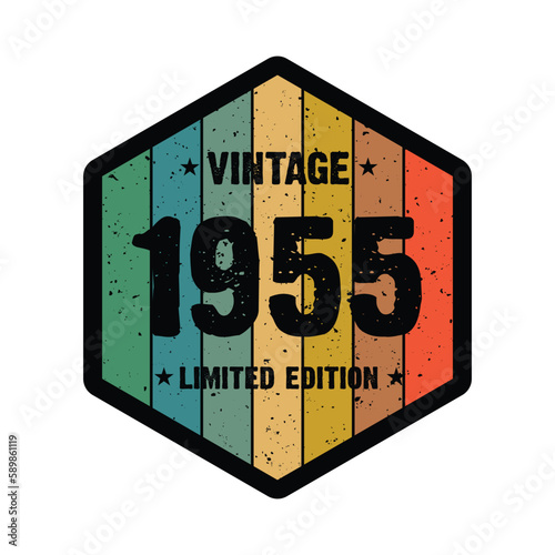 1955 Vintage Retro Limited Edition t shirt Design Vector