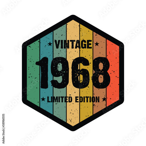 1968 Vintage Retro Limited Edition t shirt Design Vector