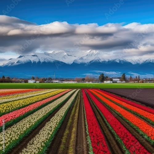 landscape with tulips