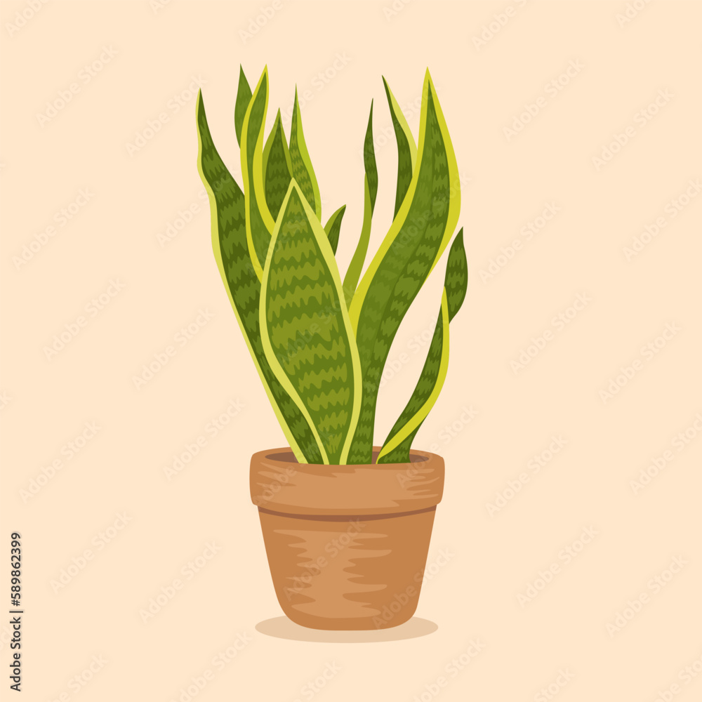 Fototapeta premium Illustration potted plant for the interior. Isolated.