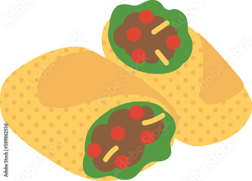 delicious burrito fast food icon vector illustration 