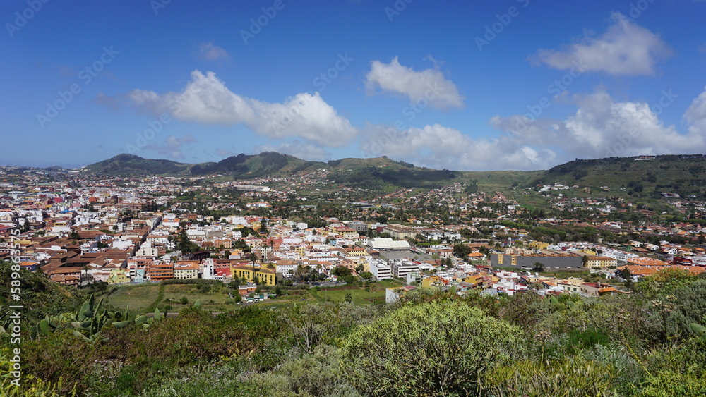 A panoramic view of San Cristobal de La Laguna from San Roque viewing point, Tenerife, Canary Islands, Spain 