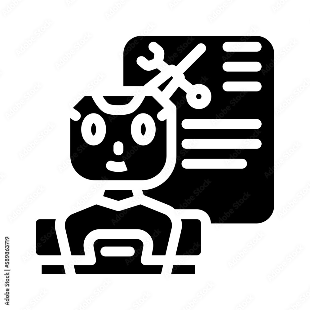 service chat bot glyph icon vector illustration service chat bot glyph icon vector illustration