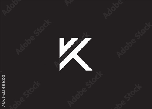 Alphabet letter icon KT  logo design