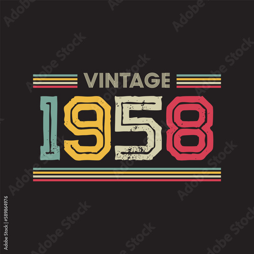 1958 vintage retro t shirt design, vector