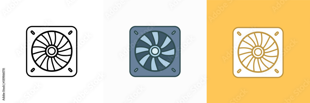 Heatsink Fan Icon Vector Illustration, Keeping Your System Cool and Running Smoothly Heatsink Fan Icon Vector Illustration, Keeping Your System Cool and Running Smoothly